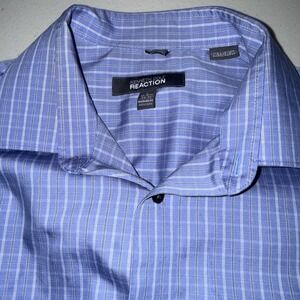 Kenneth‎ Cole Reaction Men's Long Sleeve Shirt Check Blue 16-16.5 (34-35) Large